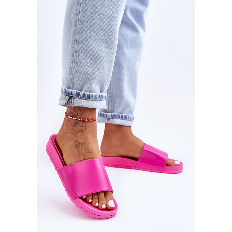 Klassische Damenhausschuhe Fuchsia Rolien rosa 1