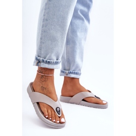 Damen Plateau-Flip-Flops Grau Bellitta 1