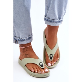 Damen Plateau-Flip-Flops Grün Bellitta 1