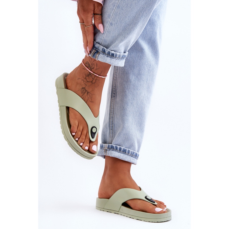 Damen Plateau-Flip-Flops Grün Bellitta 2