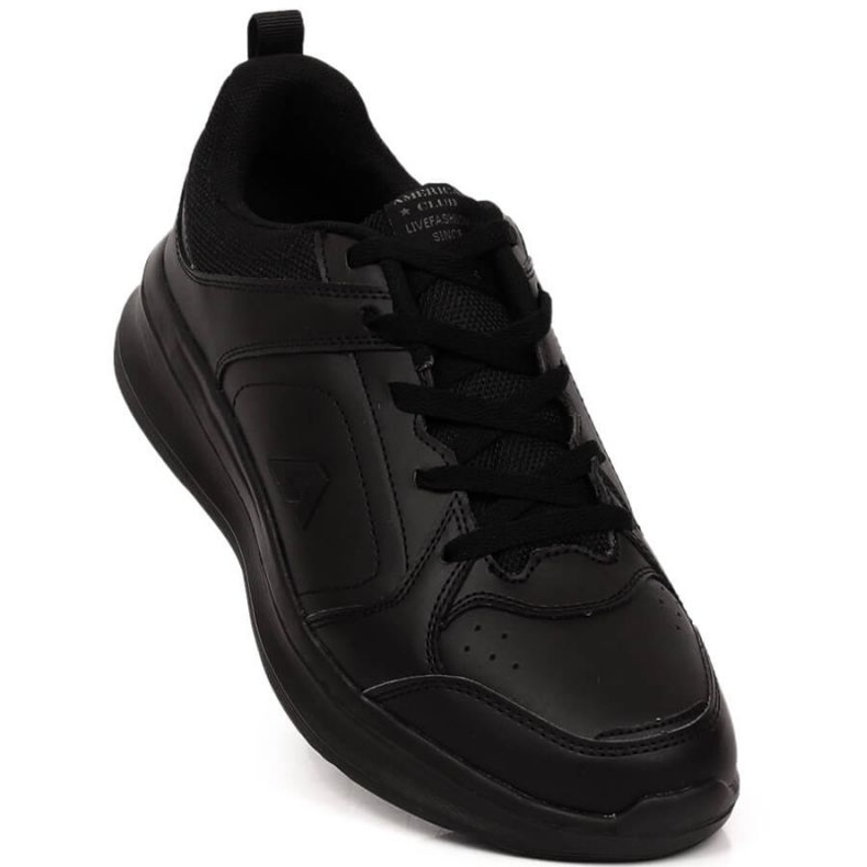 American Club M AM923 Sportschuhe aus schwarzem Leder 1