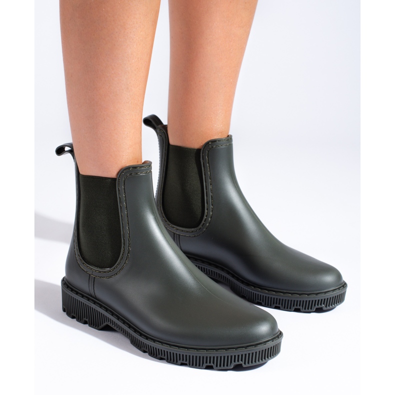 Kurze grüne Stiefel von Shelovet 1