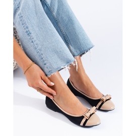 Damenballerinas mit Schleife Shelovet schwarz 1