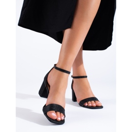 Schwarze Shelovet-Sandalen mit Absatz 2