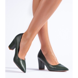 Dunkelgrüne Pumps von Shelovet 1