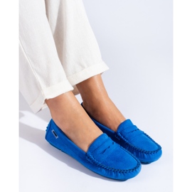 Goodin Blaue Wildleder-Loafer von Shelovet 1