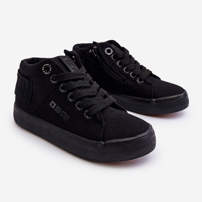 Klassische hohe Kinder-Sneaker Big Star LL374001 Schwarz 1
