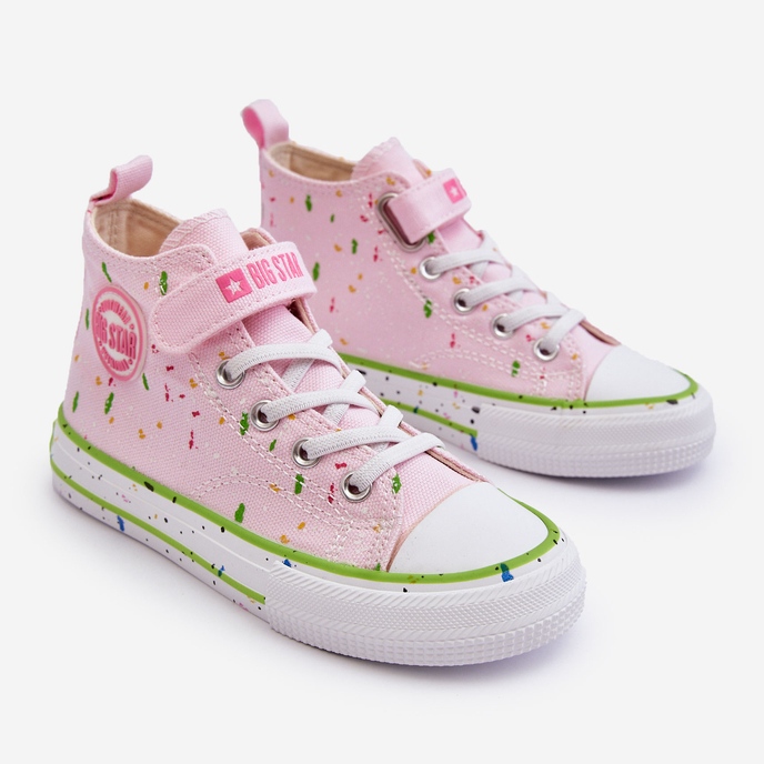 Gemusterte Kinder-Sneaker Big Star LL374051 Rosa 1