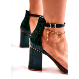 Frauen Schlangensandalen grünes Muster 2