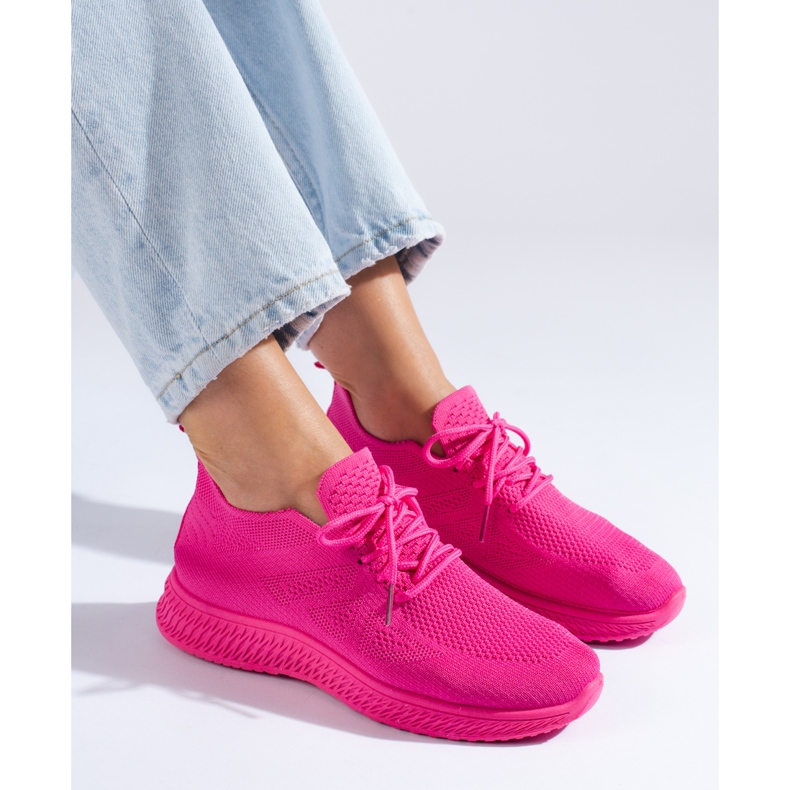 Rosa Textil-Sneaker von Shelovet 1