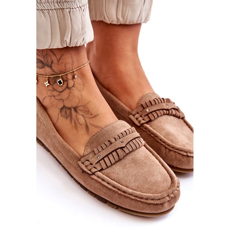 Wildleder-Loafer für Damen in Beige 5