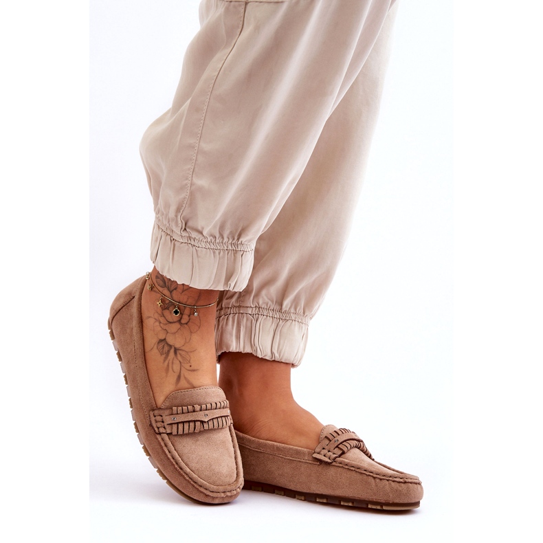 Wildleder-Loafer für Damen in Beige 6