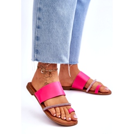 Damenflip -Flip -Flops mit einem dekorativen Fuchsia -Streifen rosa 3