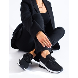 SHELOVET Schwarze Fitness-Turnschuhe 1