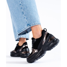 Schwarze Ledersneaker für Damen Shelovet 2