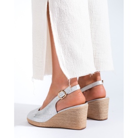 W. Potocki Elegante silberne Keilsandaletten von Potocki silber- 2