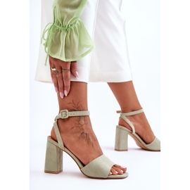 Harriet Grüne Wildleder-Sandalen mit hohem Absatz 2