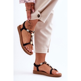 PG1 Verzierte Sandalen für Damen in Schwarz von Kushi 2