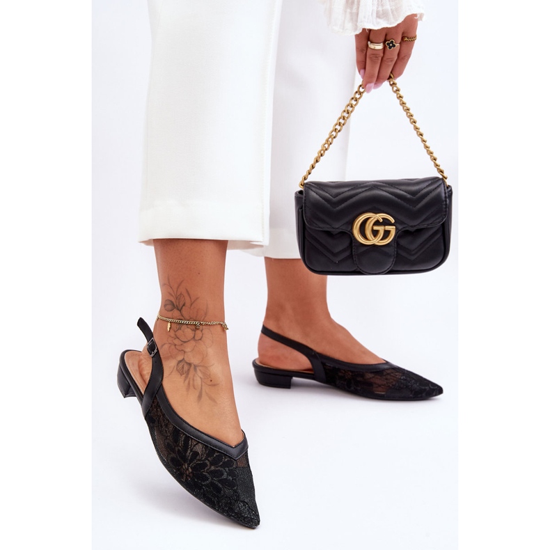 PG1 Blumenballerinas für Damen Black Adore schwarz 1