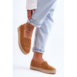 PG1 Durchbrochene Espadrilles für Damen von Camel One Lover braun 2