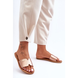 Bequeme flache Damen-Heels in Pink Gold Coraline golden 1