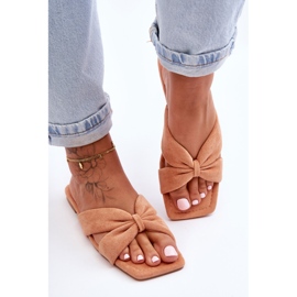 Orange Vanilla Sky Velours-Hausschuhe für Damen 2