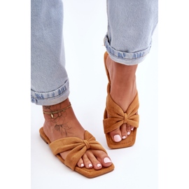 Camel Vanilla Sky Velours-Hausschuhe für Damen braun 1