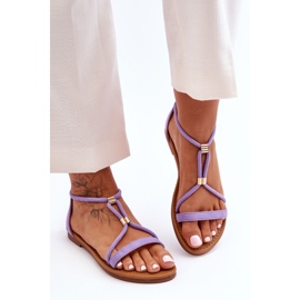 Flache Damen-Reißverschlusssandalen Lila Jullie violett 1