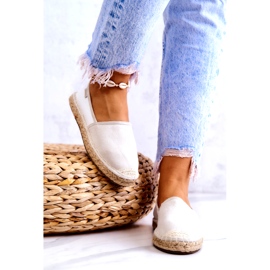 Klassische Espadrilles für Damen Big Star JJ274951 Weiß und Grau 3
