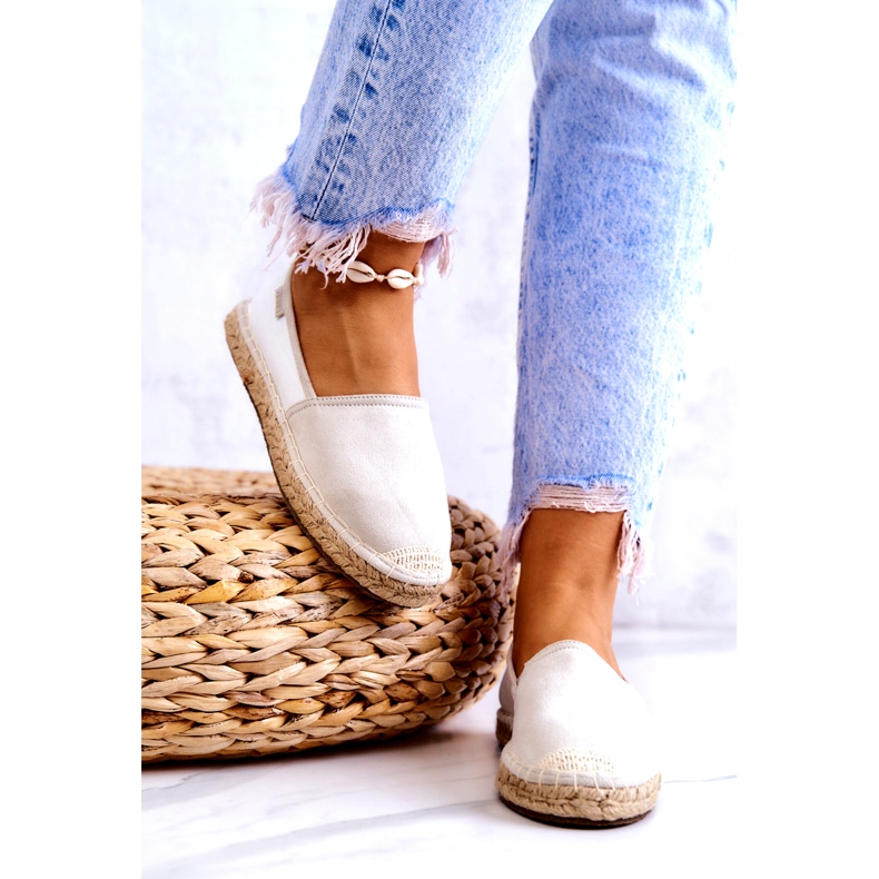 Klassische Espadrilles für Damen Big Star JJ274951 Weiß und Grau 3