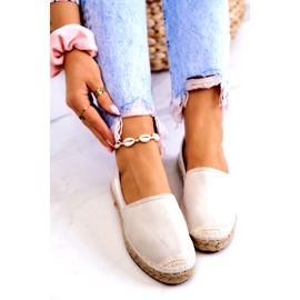Klassische Espadrilles für Damen Big Star JJ274951 Weiß und Grau 5
