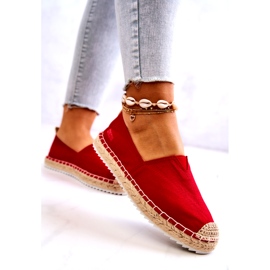 Rote Espadrilles auf einer geflochtenen Sohle Big Star HH274494 2