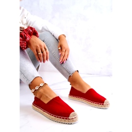 Rote Espadrilles auf einer geflochtenen Sohle Big Star HH274494 5