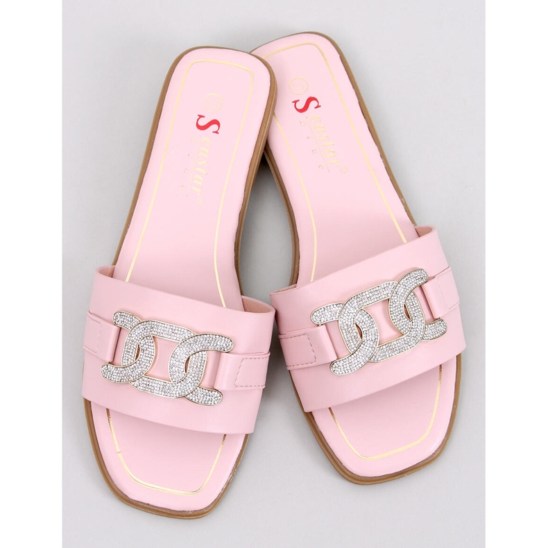 Slides mit Kubikzirkonia in Mille Pink rosa 1