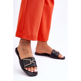 Beeindruckende, verzierte Hausschuhe in klassischem Schwarz für Damen 2