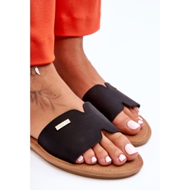 Bequeme flache Damenabsätze in Schwarz Coraline 2