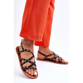 Damensandalen mit Ornamenten Schwarz Alemona 1