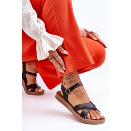 Klassische schwarze Talisma Damen-Ledersandalen 2