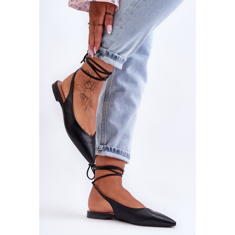 PG1 Ballerinas zum Schnüren für Damen Schwarz Lilly Ann 2