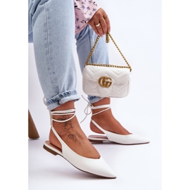 PG1 Damen-Ballerinas zum Schnüren Weiß Lilly Ann 1