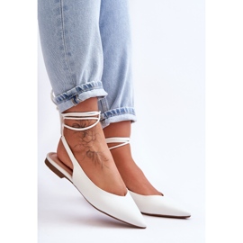 PG1 Damen-Ballerinas zum Schnüren Weiß Lilly Ann 2