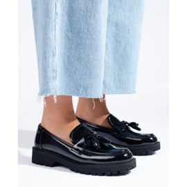 W. Potocki Schwarze Damenloafer aus Lackleder Potocki 1