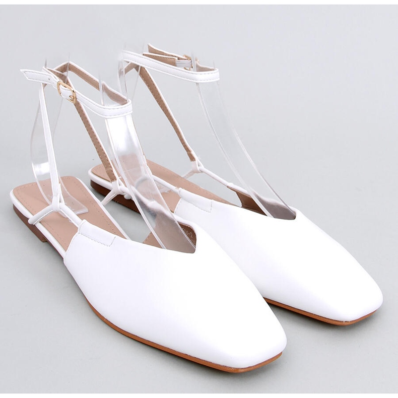 Ballerinas mit offener Ferse von Gianna White weiß 1