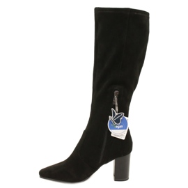 Schwarze Stretchstiefel für Damen Caprice 9-25520-41 044 schwarze kniehohe Stiefel 1