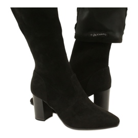 Schwarze Stretchstiefel für Damen Caprice 9-25520-41 044 schwarze kniehohe Stiefel 5