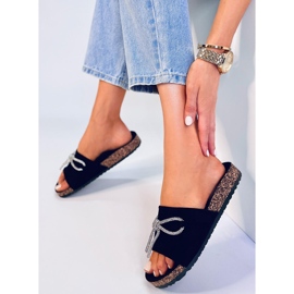 Korkpantoletten mit Strass Dietz Black schwarz 1