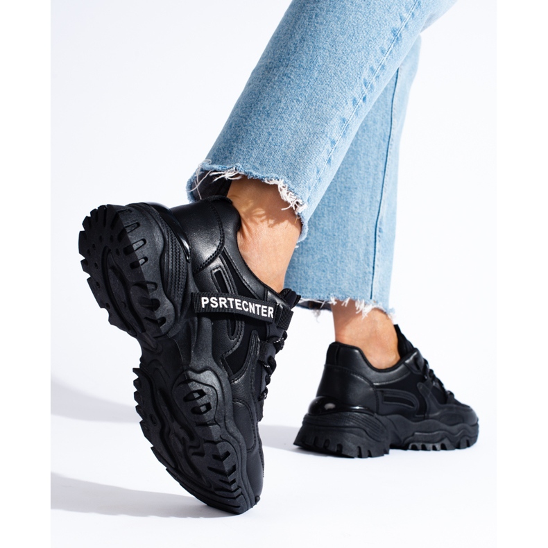 Seastar Schwarze Shelovet Damensneaker mit dicker Sohle 2