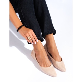 Damen-Ballerinas Shelovet aus beigem Wildleder 1