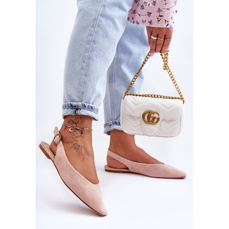 PS1 Kenra Ballerinas aus rosafarbenem Wildleder für Damen 1