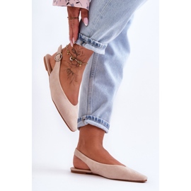 PS1 Beige Wildleder-Ballerinas von Kenra für Damen 2